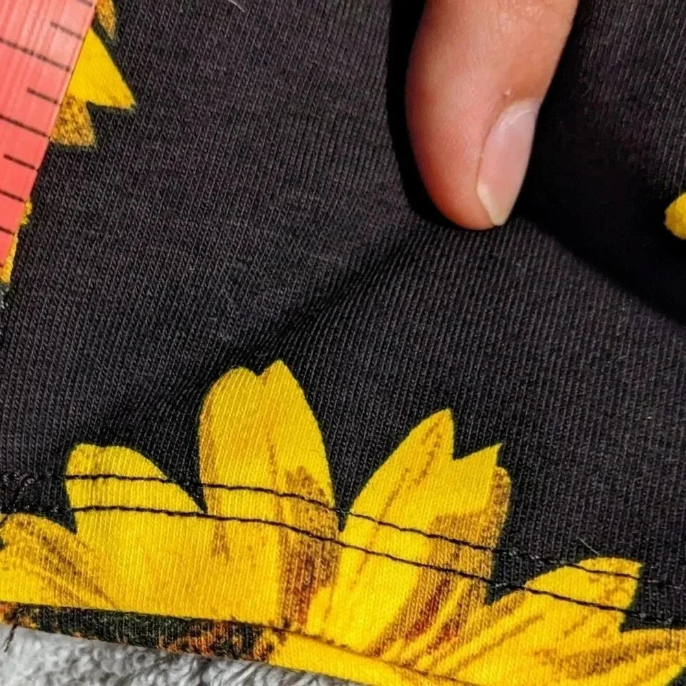 NOBO No Boundaries Sunflower Leggings Yellow Black Stretch Size Large 11-13 NWT - Picture 5 of 6